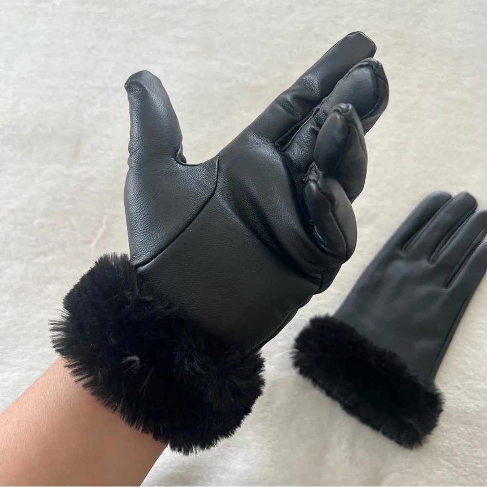 WOMEN’S Winter Faux Fur Leather Gloves